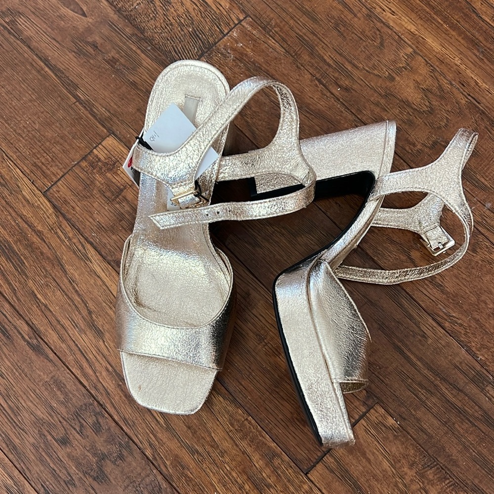 Zara Gold Metallic Sandals